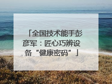 全国技术能手彭彦军：匠心巧辨设备“健康密码”