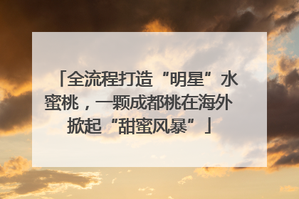全流程打造“明星”水蜜桃，一颗成都桃在海外掀起“甜蜜风暴”