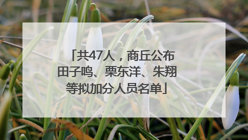 共47人，商丘公布田子鸣、栗东洋、朱翔等拟加分人员名单