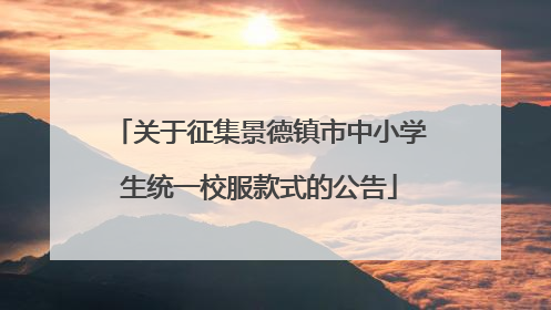 关于征集景德镇市中小学生统一校服款式的公告