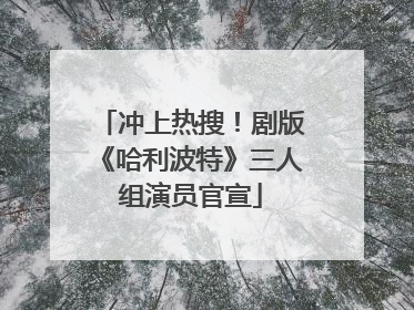 冲上热搜！剧版《哈利波特》三人组演员官宣