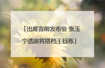 出席赛前发布会 张玉宁透露将搭档王钰栋