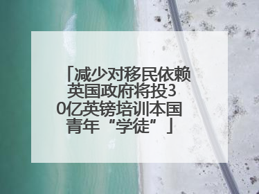 减少对移民依赖 英国政府将投30亿英镑培训本国青年“学徒”