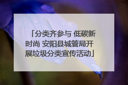 分类齐参与 低碳新时尚 安阳县城管局开展垃圾分类宣传活动