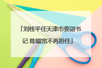 刘桂平任天津市委副书记 陈辐宽不再担任