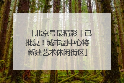 北京号最精彩｜已批复！城市副中心将新建艺术休闲街区