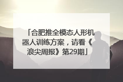合肥推全模态人形机器人训练方案，请看《浪尖周报》第29期