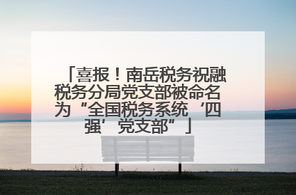 喜报！南岳税务祝融税务分局党支部被命名为“全国税务系统‘四强’党支部”