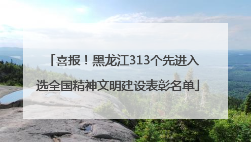 喜报！黑龙江313个先进入选全国精神文明建设表彰名单
