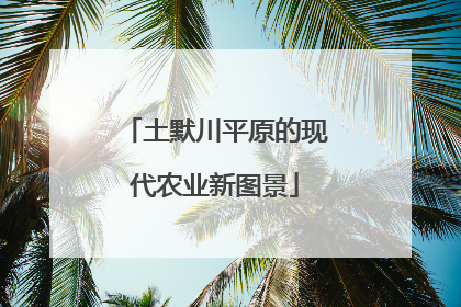土默川平原的现代农业新图景