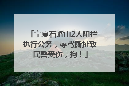 宁夏石嘴山2人阻拦执行公务，辱骂撕扯致民警受伤，拘！