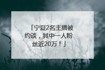 宁夏2名主播被约谈，其中一人粉丝近20万！