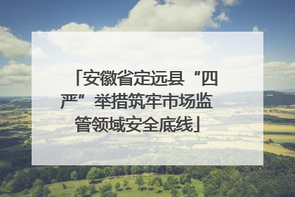 安徽省定远县“四严”举措筑牢市场监管领域安全底线
