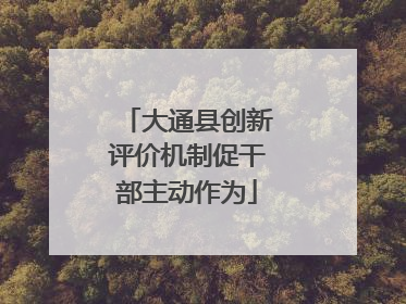 大通县创新评价机制促干部主动作为