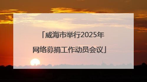 威海市举行2025年网络募捐工作动员会议