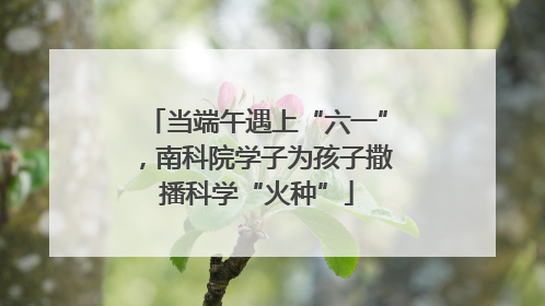 当端午遇上“六一”，南科院学子为孩子撒播科学“火种”