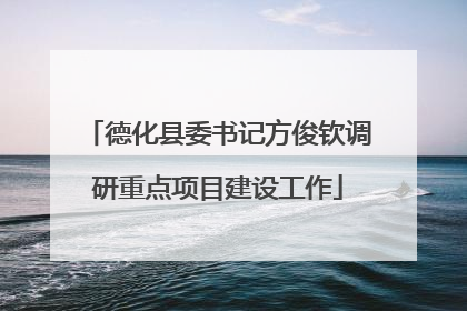 德化县委书记方俊钦调研重点项目建设工作