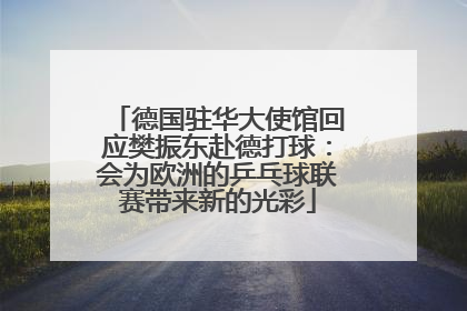 德国驻华大使馆回应樊振东赴德打球：会为欧洲的乒乓球联赛带来新的光彩