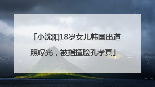 小沈阳18岁女儿韩国出道照曝光，被指撞脸孔孝真