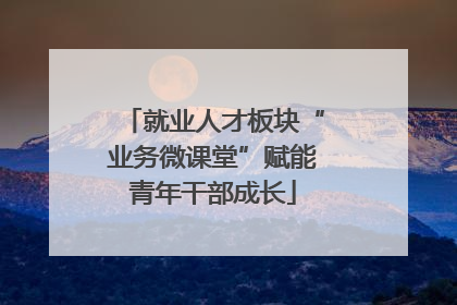 就业人才板块“业务微课堂”赋能青年干部成长