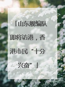 山东舰编队即将访港，香港市民“十分兴奋”