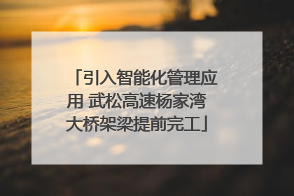 引入智能化管理应用 武松高速杨家湾大桥架梁提前完工