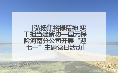 弘扬焦裕禄精神 实干担当建新功—国元保险河南分公司开展“迎七一”主题党日活动