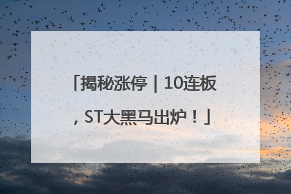 揭秘涨停｜10连板，ST大黑马出炉！