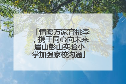 情暖万家育桃李，携手同心向未来 眉山彭山实验小学加强家校沟通