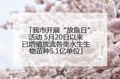 我市开展“放鱼日”活动 5月20日以来已增殖放流各类水生生物苗种5.1亿单位