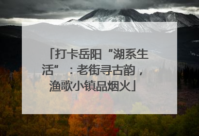 打卡岳阳“湖系生活”：老街寻古韵，渔歌小镇品烟火