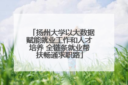 扬州大学以大数据赋能就业工作和人才培养 全链条就业帮扶畅通求职路