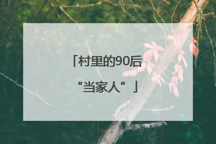 村里的90后“当家人”
