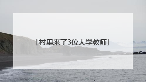 村里来了3位大学教师