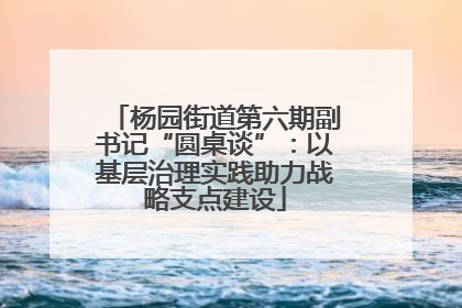 杨园街道第六期副书记“圆桌谈”：以基层治理实践助力战略支点建设