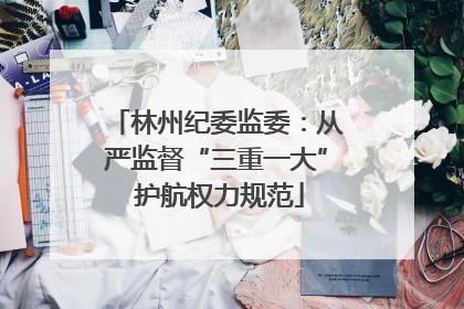 林州纪委监委：从严监督“三重一大” 护航权力规范