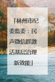 林州市纪委监委：民声微信群激活基层治理新效能