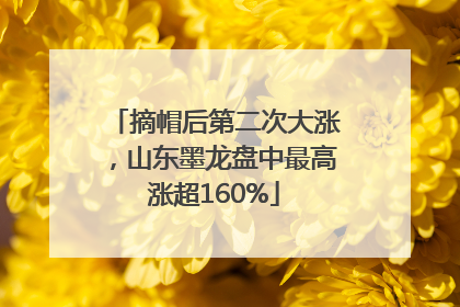 摘帽后第二次大涨，山东墨龙盘中最高涨超160%