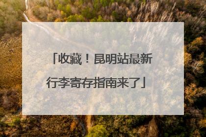 收藏！昆明站最新行李寄存指南来了