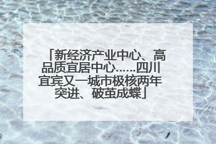 新经济产业中心、高品质宜居中心……四川宜宾又一城市极核两年突进、破茧成蝶