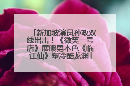 新加坡演员孙政双线出击！《微笑一号店》展暖男本色《临江仙》塑冷酷龙渊