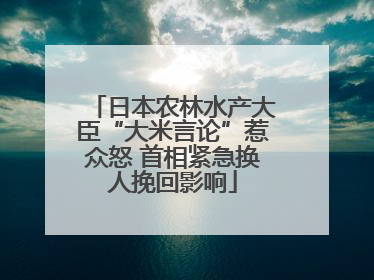 日本农林水产大臣“大米言论”惹众怒 首相紧急换人挽回影响