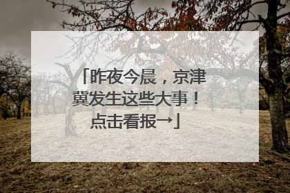 昨夜今晨，京津冀发生这些大事！点击看报→