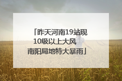 昨天河南19站现10级以上大风  南阳局地特大暴雨