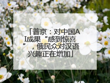 普京：对中国AI成果“感到惊喜”，俄民众对汉语兴趣正在增加