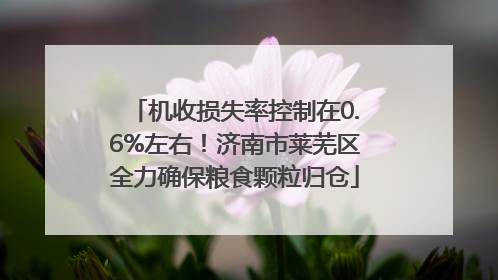 机收损失率控制在0.6%左右！济南市莱芜区全力确保粮食颗粒归仓
