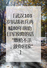 武汉103岁抗战老兵再喊80年前劝日军投降的话 “缴枪不杀，放你回家”
