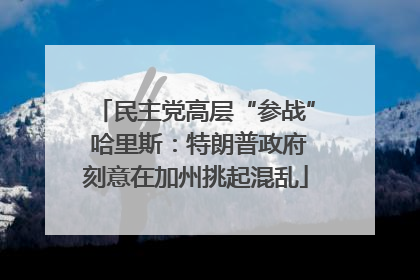 民主党高层“参战” 哈里斯：特朗普政府刻意在加州挑起混乱