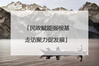 民政赋能强根基 走访聚力促发展