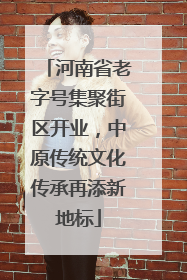 河南省老字号集聚街区开业，中原传统文化传承再添新地标